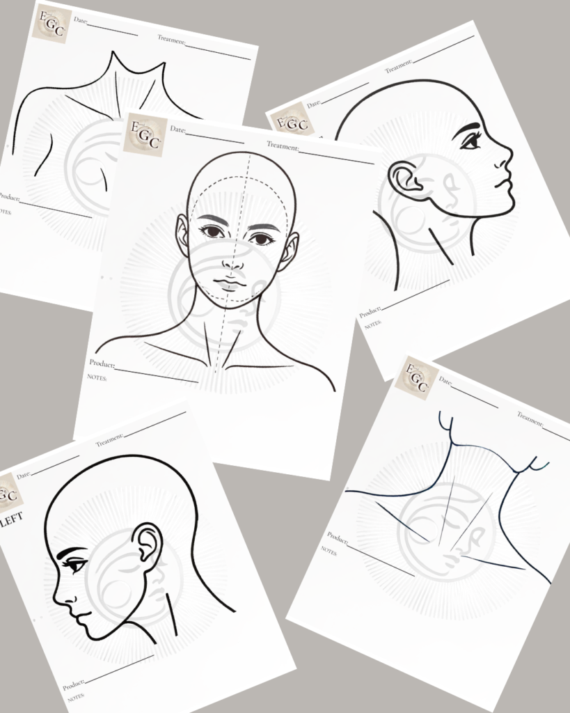 Free printable DIY face mapping worksheet to plan and track Korean Botox, microneedling, fillers, mesotherapy, threads, skin boosters, and aesthetic treatments at home.